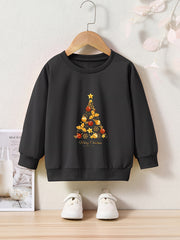 Toddler Kid Girls Cartoon Christmas Tree Sweatshirt