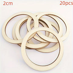 20pcs Pre-drilled Natural Wooden Circles for DIY Crafts Clothing Ornaments Art