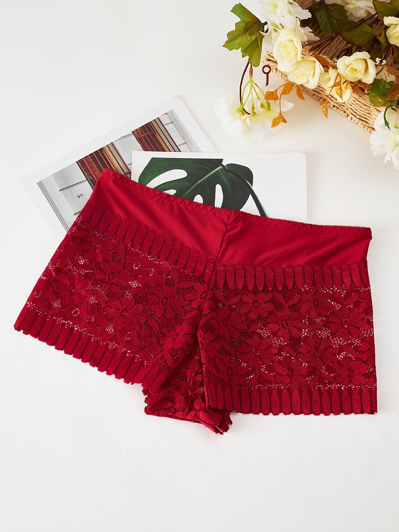 Lace Stitching Panties Stretchy Intimates Women's Lingerie