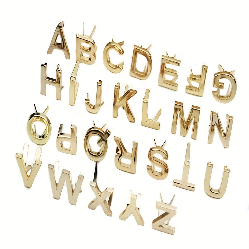 10Pcs DIY English 26 Letter Metal Rivets Claw Studs For Leather Crafts
