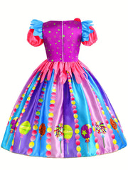 Girls Princess Dress & Headband Rainbow Holiday