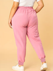 Solid Elastic Waist Gym Joggers With Pockets