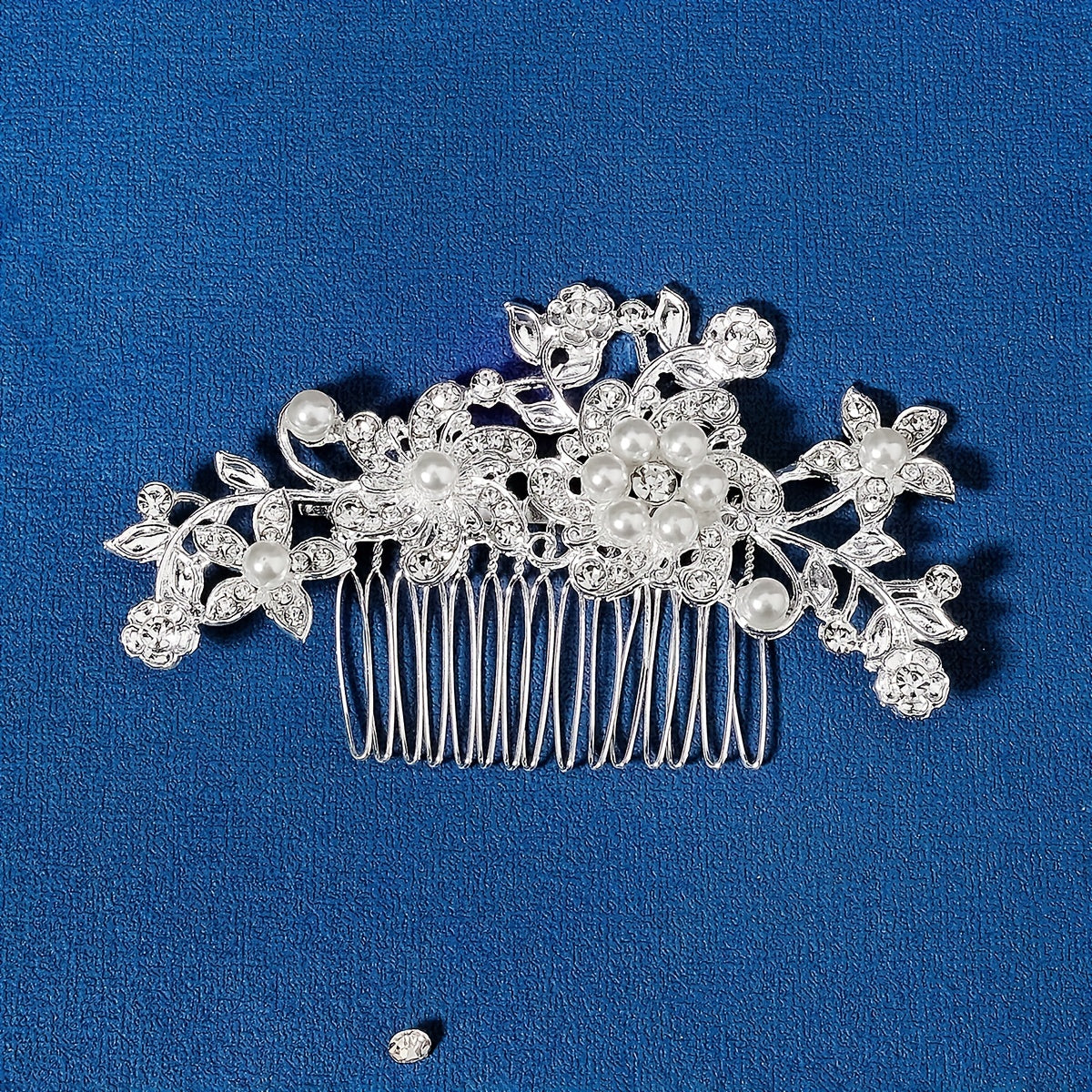 Vintage Pearl Rhinestone Bridal Hair Comb Wedding Dress Insert Comb