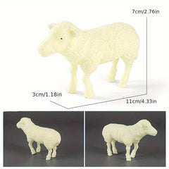 6pcs Farm Animal Toys Rooster Dairy Cattle Sheep Duck Goose He