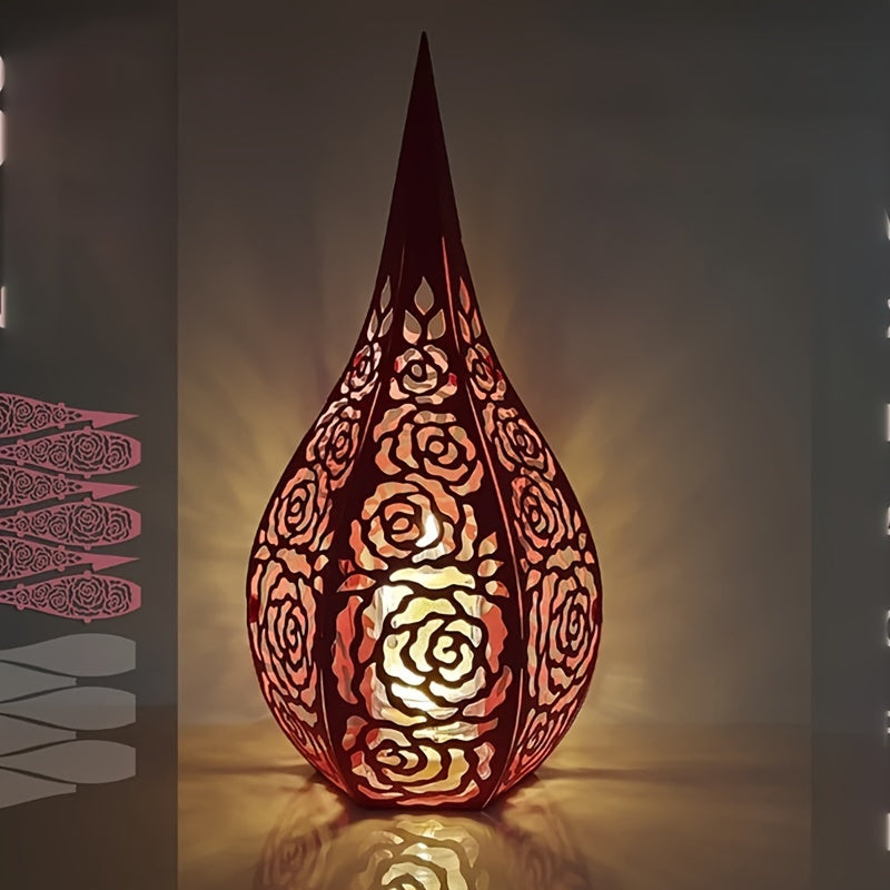 1pc Metal Cutting Dies 3D Lantern Rose Cut Die For Paper Card Making