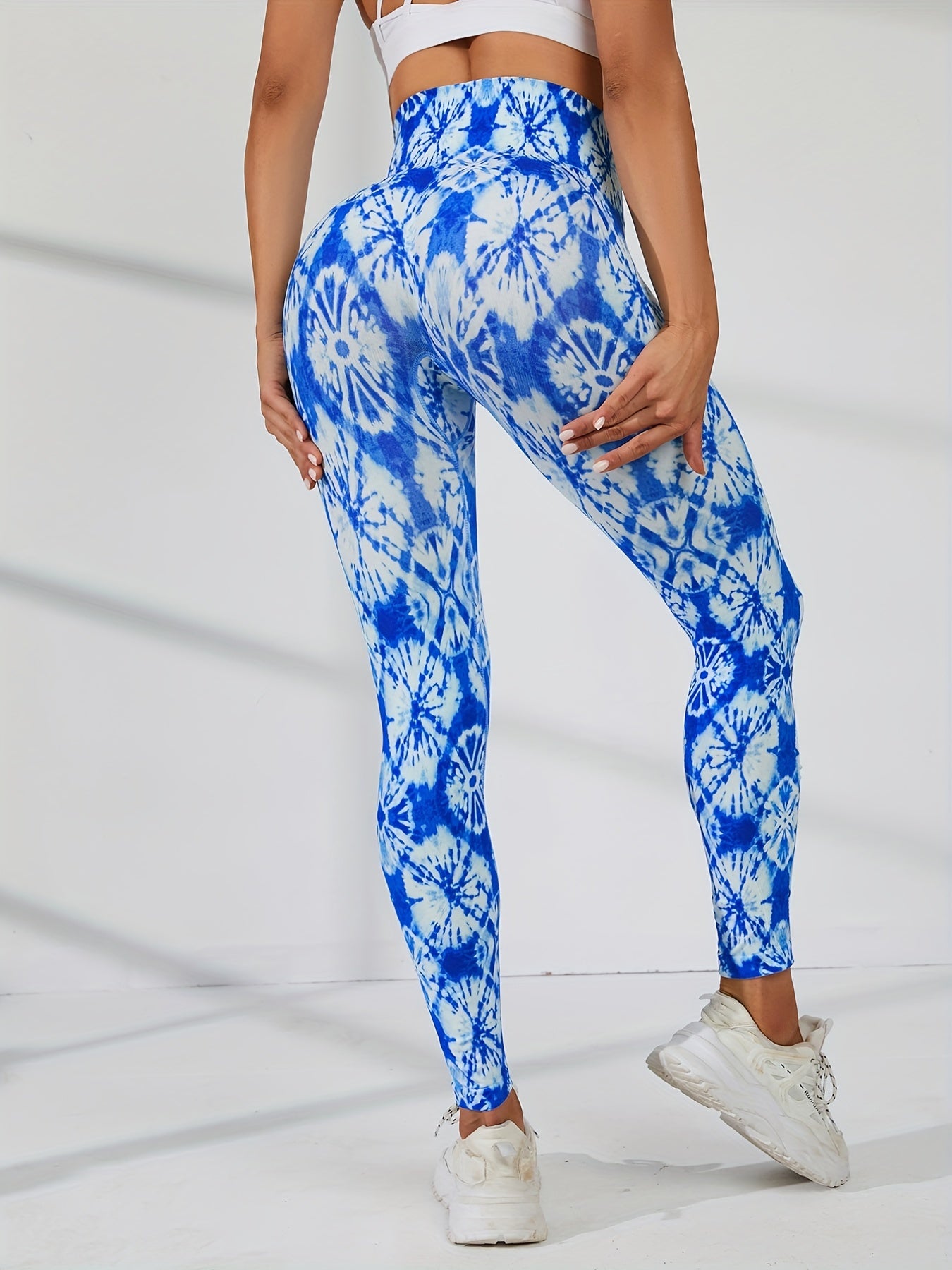 Tie Dye Yoga Leggings Elastic Hip Lifting Slimming Running Outer Sports Tights