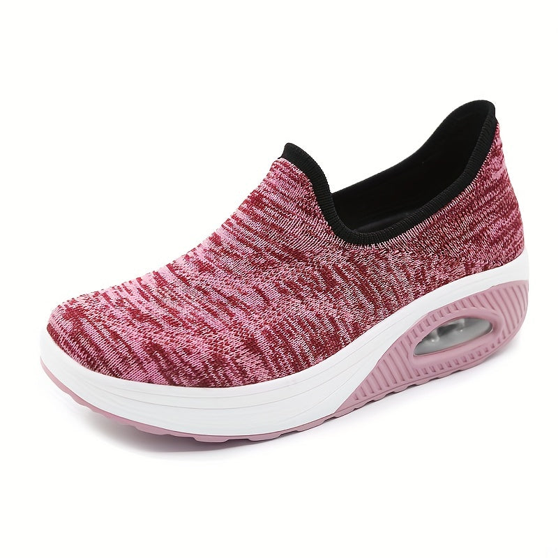 Women's Mesh Slip-On Walking Shoes Air-Cushioned Breathable Sneakers