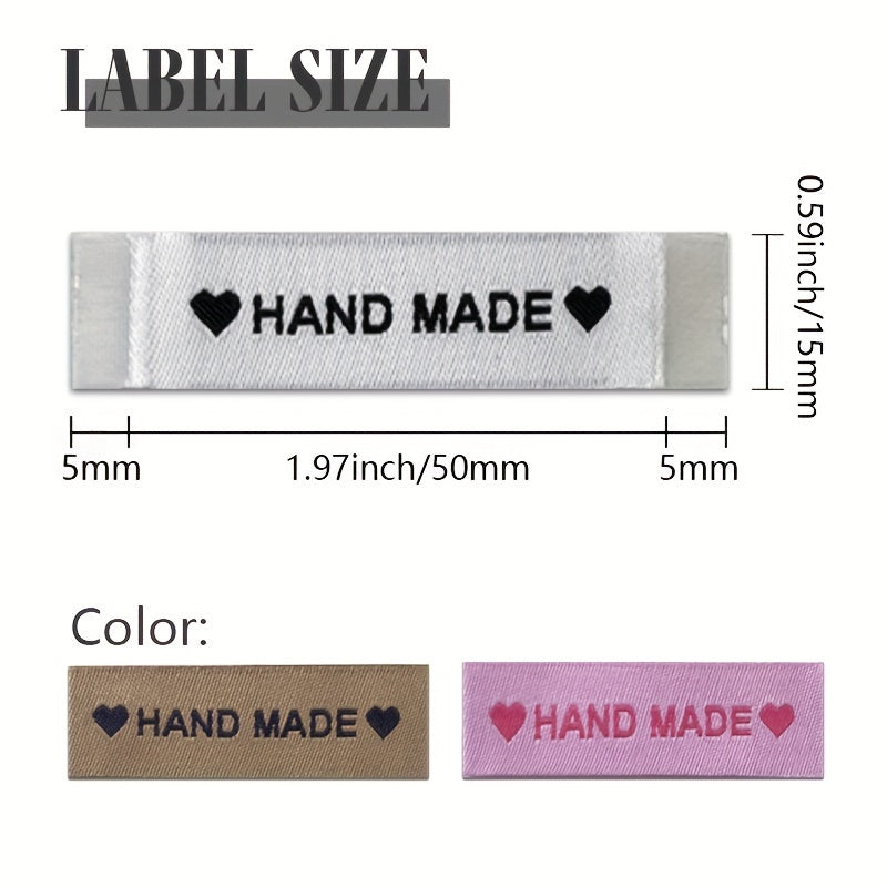 100/300 Personalized With Love Woven Sewing Labels Embroidered Label Tags