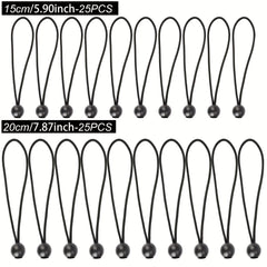 30pcs Ball Bungee Cords Elastic Bungee Straps Tarp Tensioner For Tents