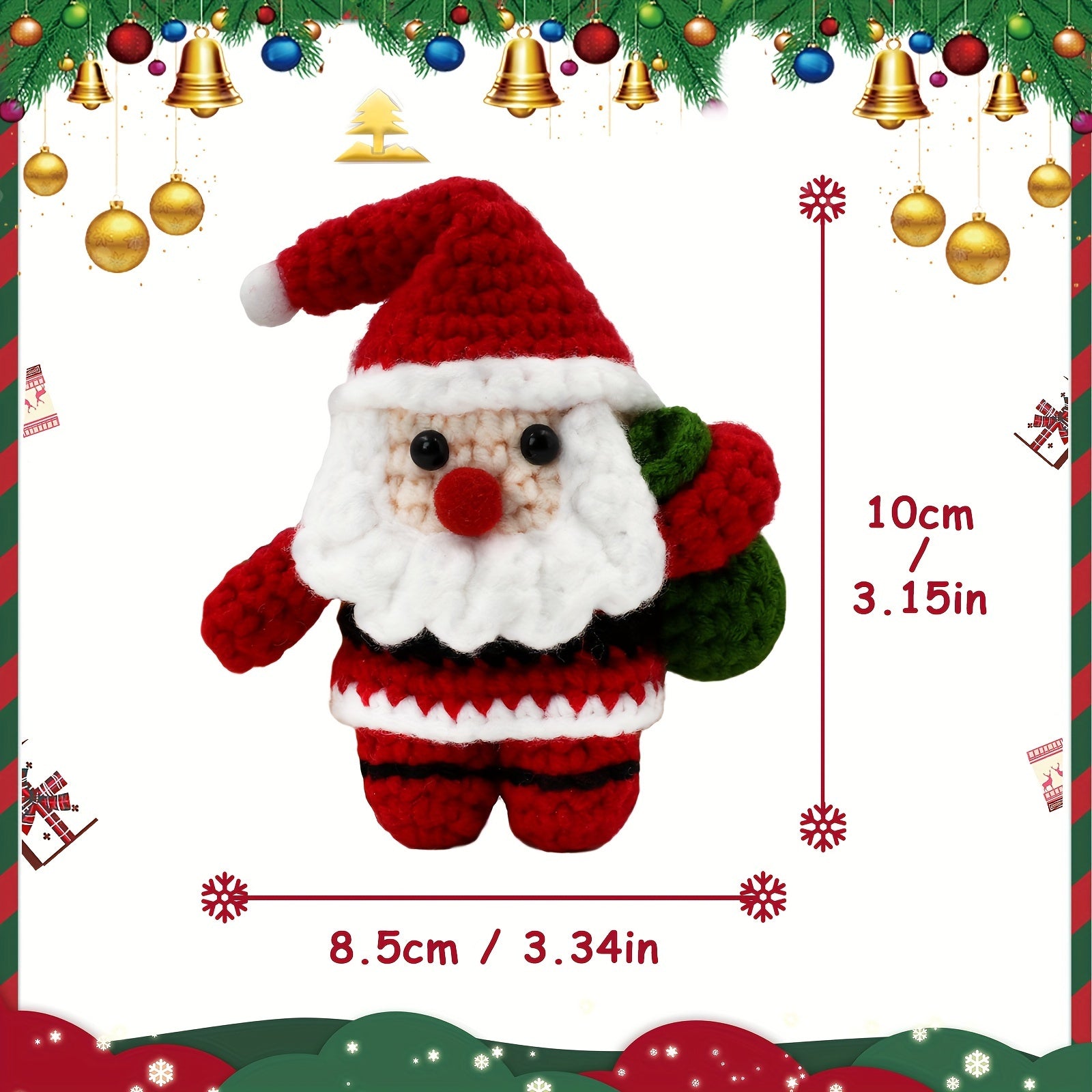 DIY Beginner Crochet Santa Claus Kit with Instructions