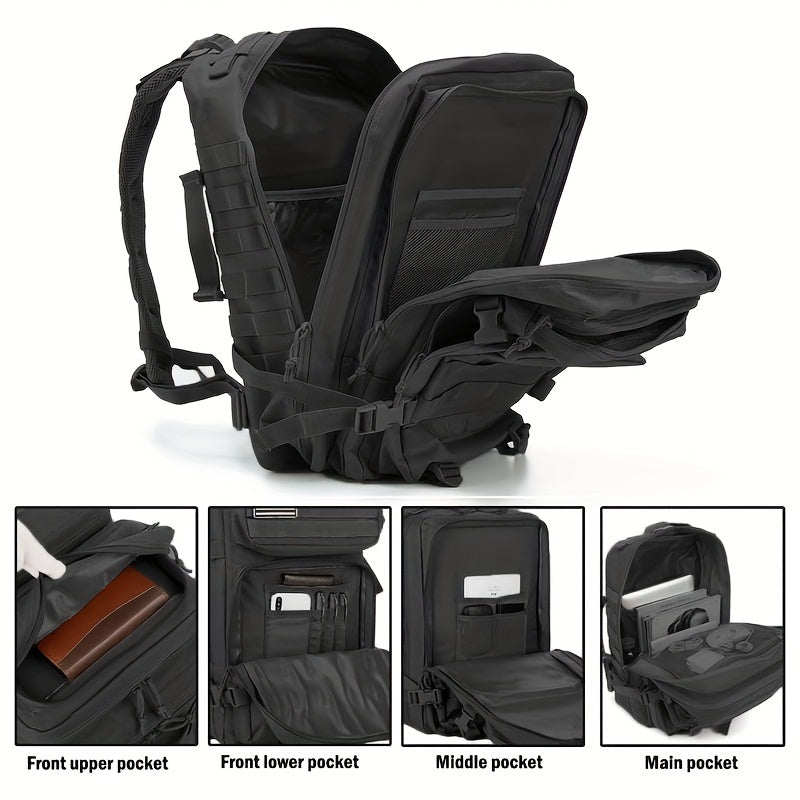 45L Large Capacity MOLLE Backpack Set for Outdoor Hiking - 3 Pack