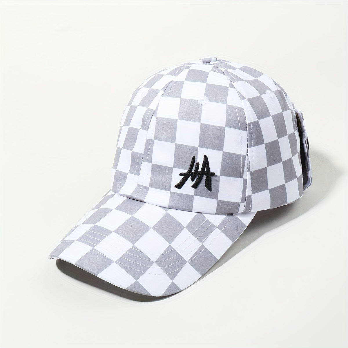 Plaid Baseball Cap with Flip Glasses - Adjustable Lightweight Sun Hat