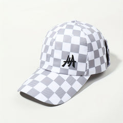 Plaid Baseball Cap with Flip Glasses - Adjustable Lightweight Sun Hat