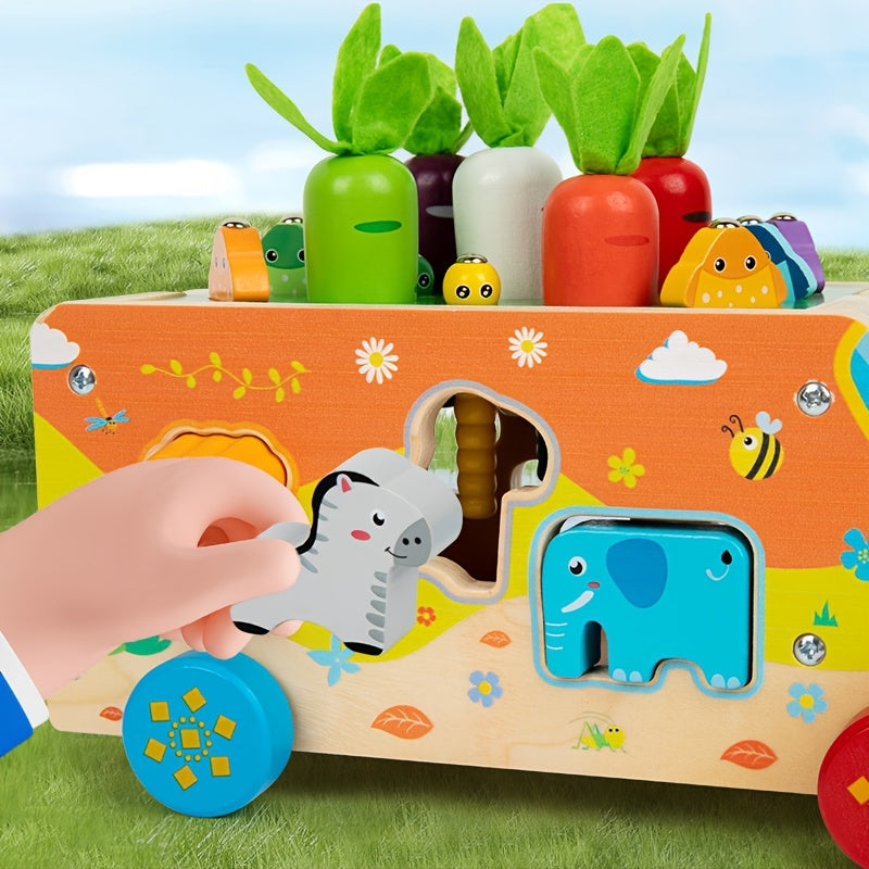 Carrot Pulling Fishing Pairing Block Toy for Kids