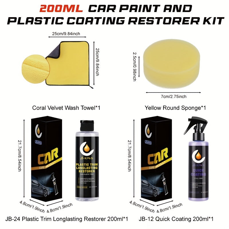 Car Plastic Restore Coating & Ceramic Kit