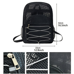 Transparent Mesh Backpack Lightweight Sports Gym Bag For Outdoor Travel