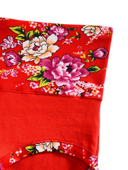 3pcs Chinese Floral Cotton Briefs Comfortable Mid Waist Intimates Panties