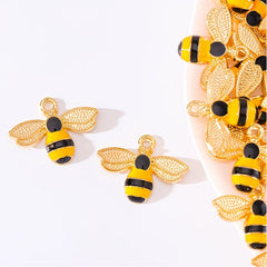 30pcs Golden Bee Shape DIY Ear Pendant Necklace Bracelet Jewelry Accessories