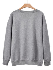 Old People Letter Print Pullover Sweatshirt for Women