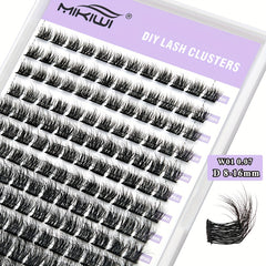 144pcs Cluster Lashes Mix 0.07mm D Curl DIY Kit