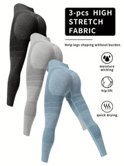 3pcs Seamless High Waist Fitness Leggings for Women