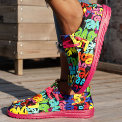 Graffiti Pattern Lightweight Walking Shoes Women's Footwear