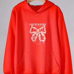 Girls Cartoon Bow Tie Hooded Sweatshirt for Spring
