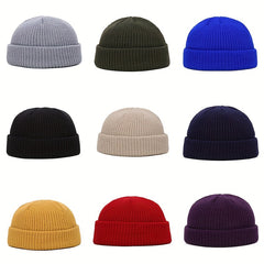 Unisex Ribbed Fisherman Beanies Winter Hats