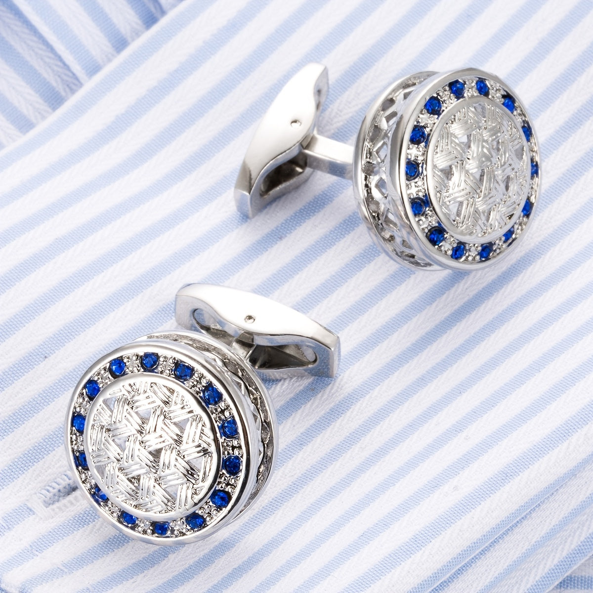 Men's French Shirt Crystal Cufflinks