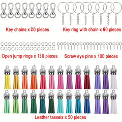 350pcs DIY Keychain Fringe Set for Crafts Christmas Halloween