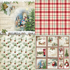 24pcs A6 Christmas Background Paper for DIY Scrapbook Photo Album Gift Box Decor