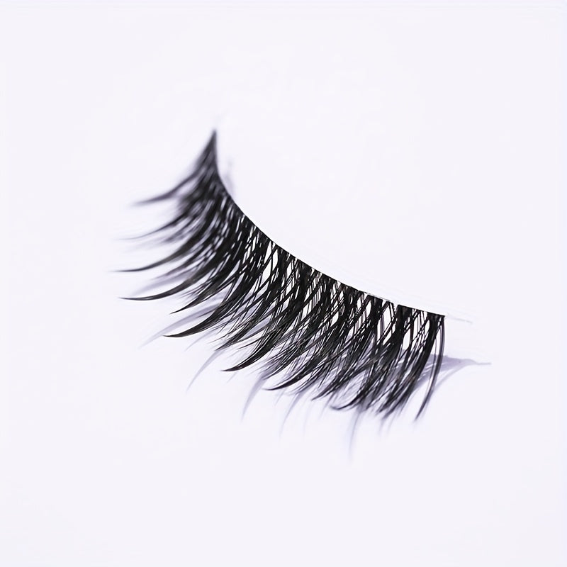 5 Pairs Fairy Style False Eyelash Clear Band Spiky Crisscross Manga Lashes