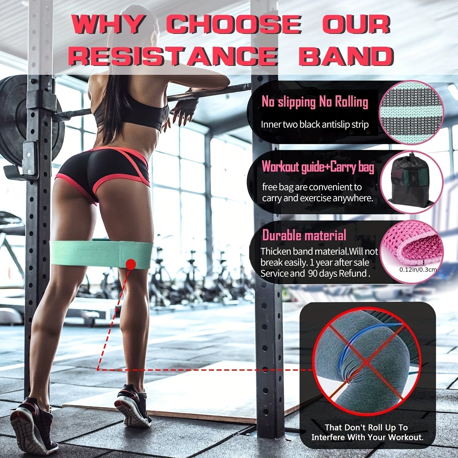 3pcs Elastic Yoga Resistance Bands Non slip Fitness Stretching Rope