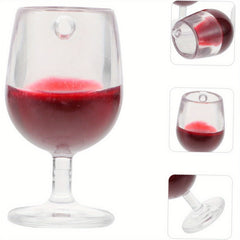 10pcs High Footed Red Wine Glass Pendants for Dollhouse Keychains