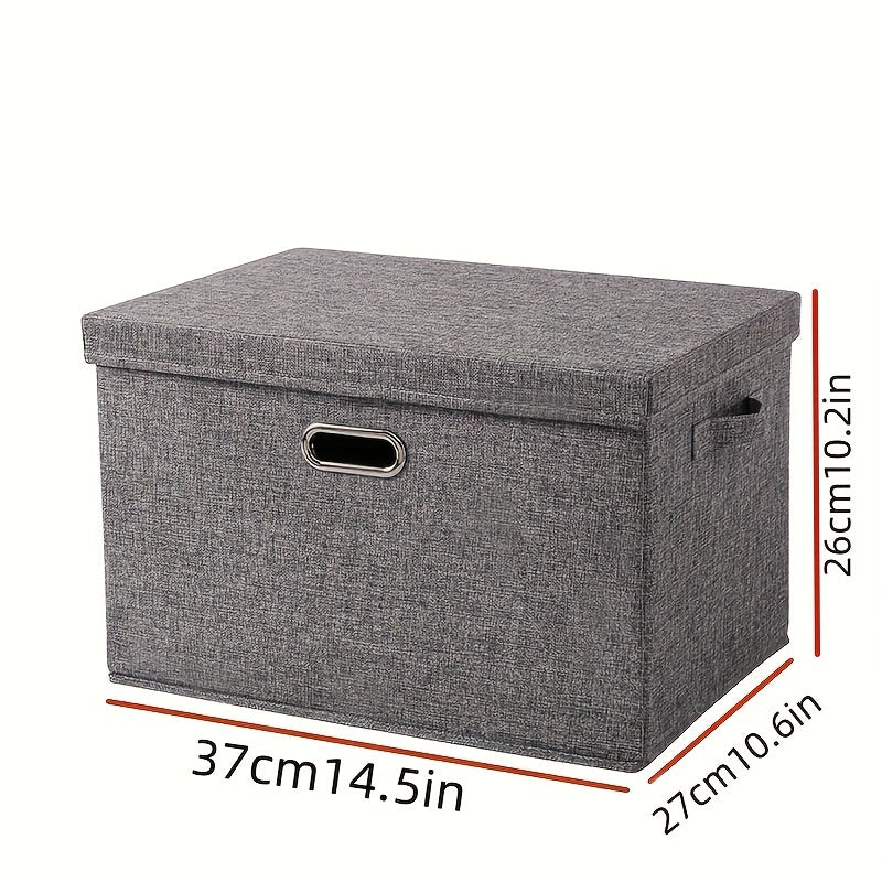 Fabric Clothes Storage Basket With Lids & Handles