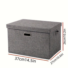 Fabric Clothes Storage Basket With Lids & Handles