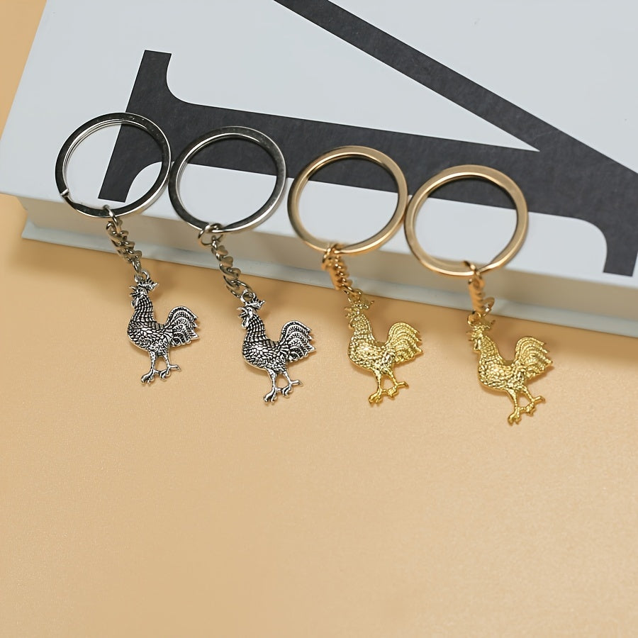 Retro Rooster Alloy Key Chain Pendant Bag Hanging Key Chain Ornament