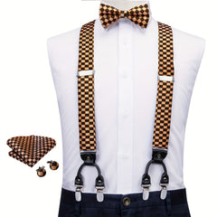 Men's Y Braces Suspenders Bow Tie Set