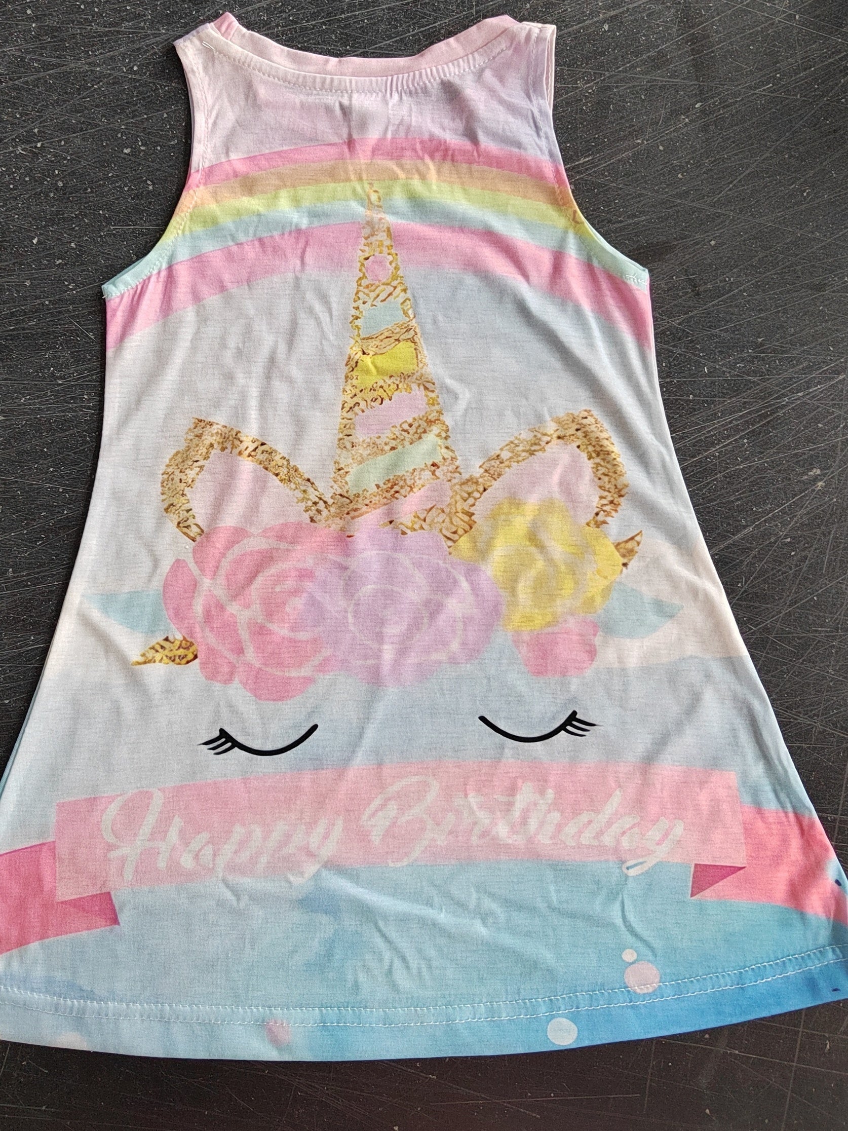 Girls Unicorn Costume Halloween Party Princess Dress
