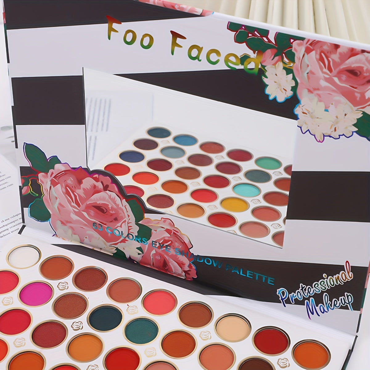 63-Color Pearly Matte Satin Eyeshadow Palette Punk Smokey Style Eye Makeup