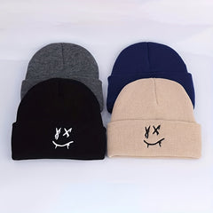 Girls Windproof Knit Beanie Hat with Embroidery