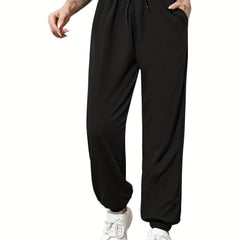 Women's Outdoor Running Casual Workout Pants Solid Loose Drawstring Athleisure