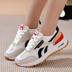 Colorblock Mesh Lace Up Low Top Sneakers