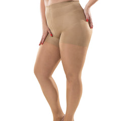 Plus Size High Rise Tummy Control Pantyhose 40D Queen Size Support