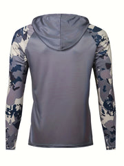 Men's Fish Pattern Hoodie Anti UV Sunscreen Fishing Shirt