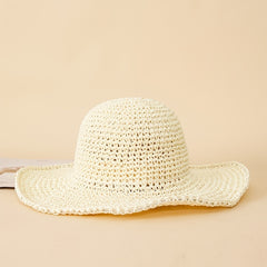 Women's Crochet Big Brim Straw Hat Beach Sun Hat