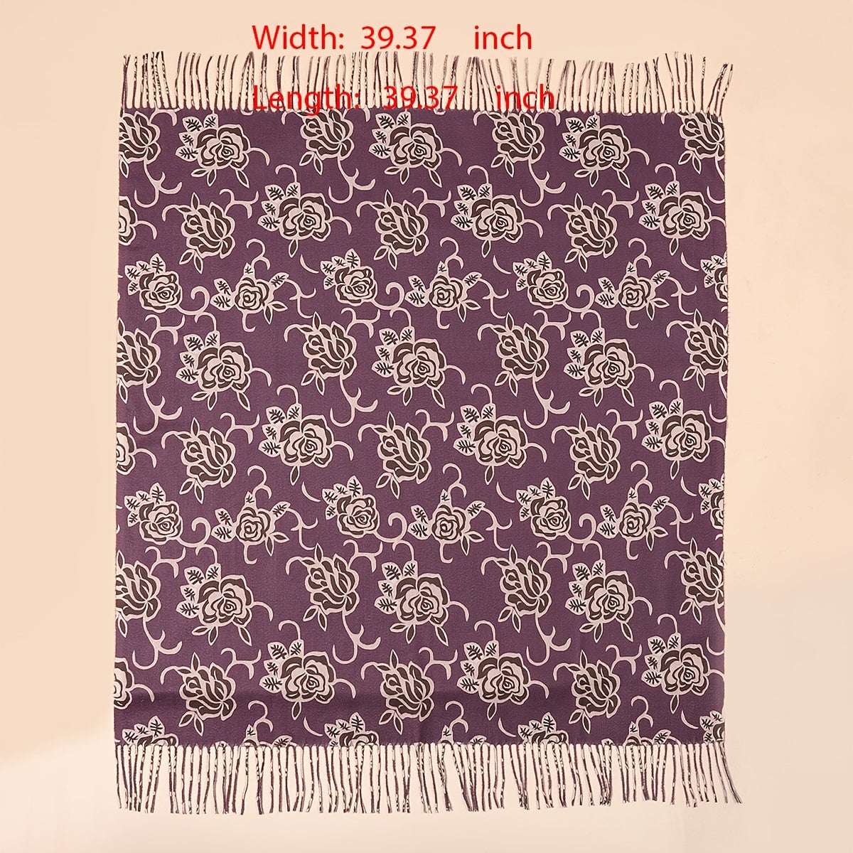 Winter Thick Printed Turban Scarf Bandana Fringed Scarf