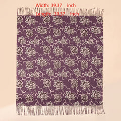 Winter Thick Printed Turban Scarf Bandana Fringed Scarf