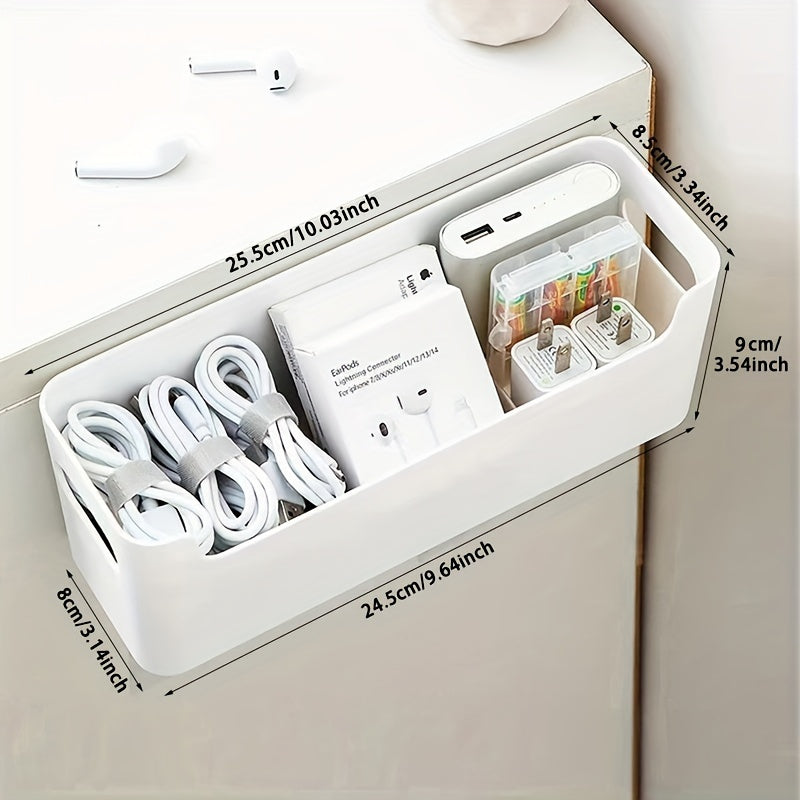2pcs Cable Storage Box for Office and Home - Wall Mounted and Desktop Organizer