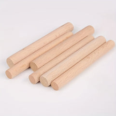5pcs 1.0cm Solid Wood Round Stick Beech Wood 3.94in Tapestry Wooden Stick